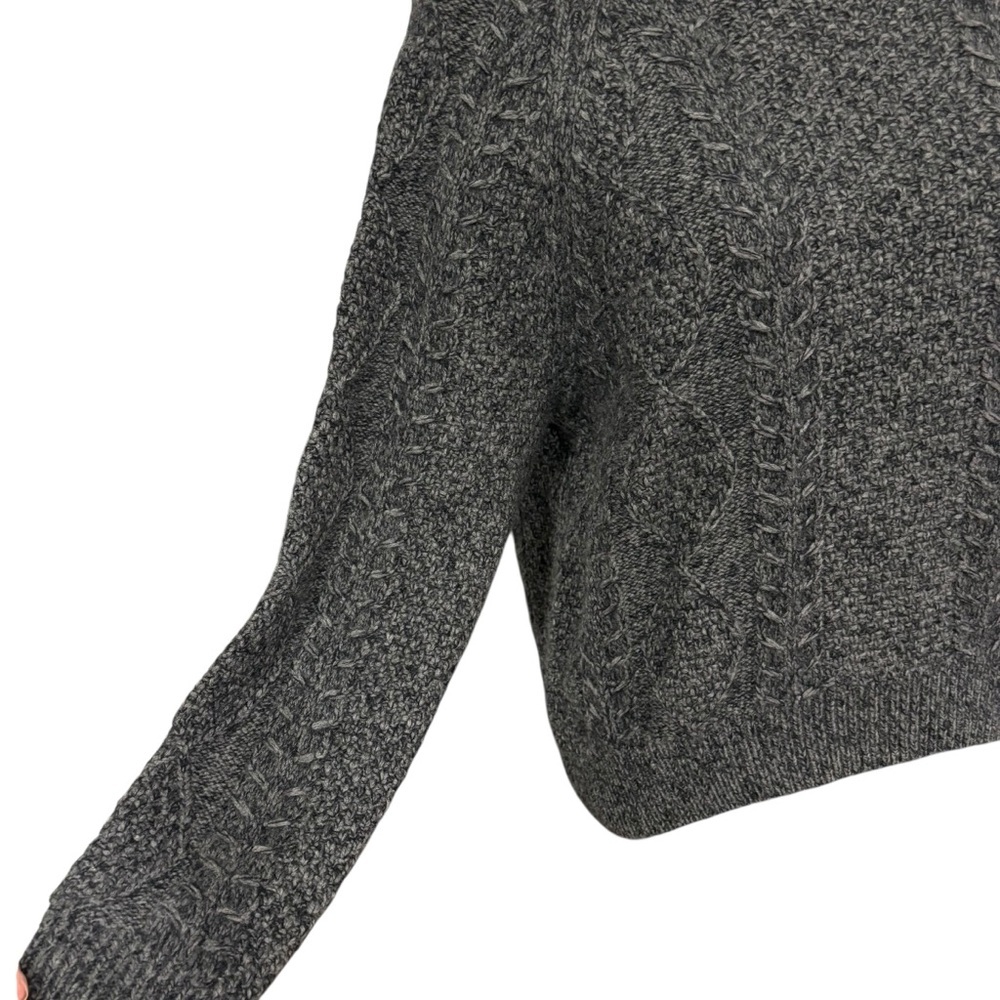 Vince Cable Knit Wool Cashmere Mock Neck Sweater Grey Size Small Fisherman - Picture 4 of 7